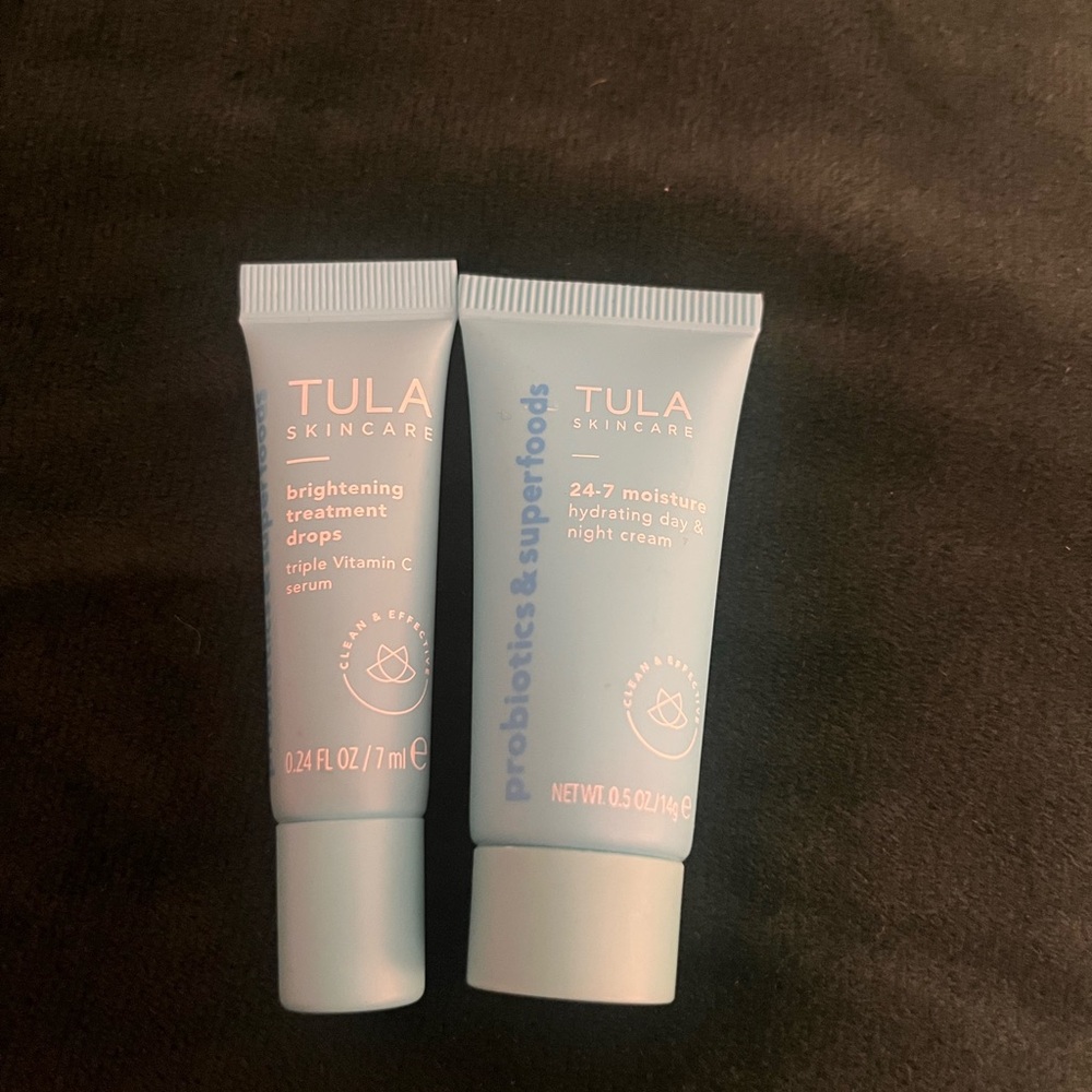 Tula Skincare Light Blue Brightening Drops & 24-7 Moisture Cream Duo